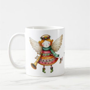 Schattigee Christmas Folk Art Angel Koffiemok