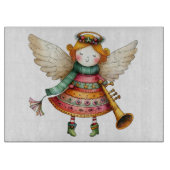 Schattigee Christmas Folk Art Angel Snijplank (Voorkant)