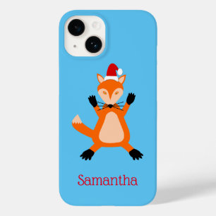 Schattigee Christmas Fox aangepaste naam Case-Mate iPhone 14 Hoesje