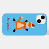 Schattigee Christmas Fox aangepaste naam Case-Mate iPhone Case (Achterkant (horizontaal))