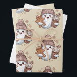 Schattigee Christmas Ghost Holiday Spooky Christma Inpakpapier Vel<br><div class="desc">Schattigee Kerst Ghost Holiday Spooky Kerst Xmas Vakantie Boojee Ghost Xmas Coquette Gingerbread</div>