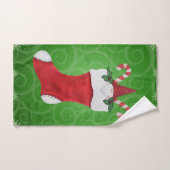 Schattigee Christmas Gnome in Stocking Candy Canes Handdoek (Handdoek)