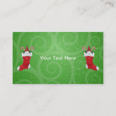 Schattigee Christmas Gnome in Stocking Candy Canes Visitekaartje (Achterkant)