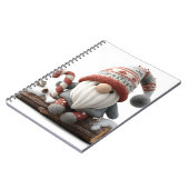 Schattigee Christmas Gnome met een snoepriet op ee Notitieboek (Linkerzijde)