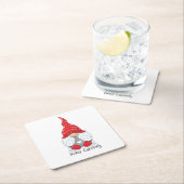 Schattigee Christmas Gnome Waterverf Art Beverage  Kartonnen Onderzetters (Insitu)