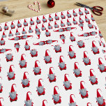 Schattigee Christmas Gnome Wrapping Paper Sheets<br><div class="desc">Noodzaak om kabouters in te pakken? Hier is wat feestelijk vervormingspapier dat je kan gebruiken. Een schattige Tomte (kerst kabouter) die een hoog rood puntig pet draagt met een slee bel en een donzige witte baard. Perfect feestelijk inpakpapier voor deze feestdagen</div>