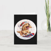 Schattigee Christmas Golden Retriever Dog Snowboar Kaart (Voorkant)