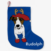 Schattigee Christmas Jack Russell Terrier Kleine Kerstsok (Voorkant)
