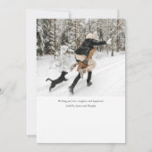 Schattigee Christmas Joy Custom Naam Foto Roze Feestdagenkaart (Achterkant)