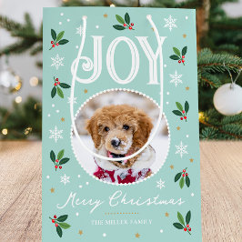 Schattigee Christmas Joy Snowflake Photo Mint Medium Cadeauzakje