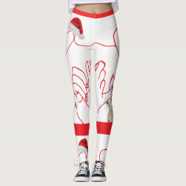Schattigee Christmas Kitten & Heart Line Leggings