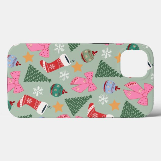 Schattigee Christmas Mint Green Case-Mate iPhone Case (Achterkant (horizontaal))
