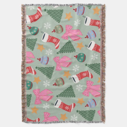 Schattigee Christmas Mint Green Deken (Voorkant Verticaal)