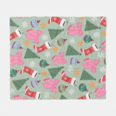 Schattigee Christmas Mint Green Fleece Deken (Voorkant (Horizontaal))