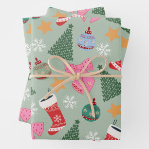 Schattigee Christmas Mint Green Inpakpapier Vel