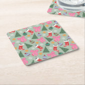 Schattigee Christmas Mint Green Kartonnen Onderzetters (Schuin)
