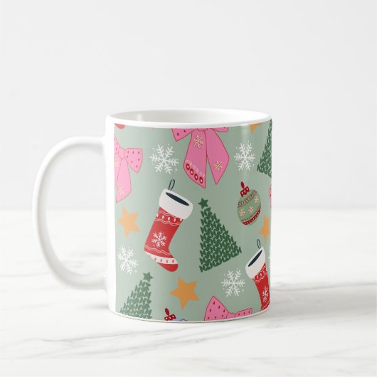 Schattigee Christmas Mint Green Koffiemok (Links)