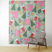 Schattigee Christmas Mint Green Wandkleed (In situ)