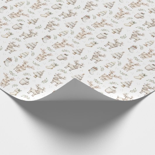 Schattigee Christmas Pattern Wrapping Paper Roll Cadeaupapier (Hoek)
