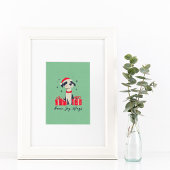 Schattigee Christmas Puppy Art Poster of Decoupage