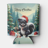 Schattigee Christmas Skunk Cartoon Blikjeskoeler (Voorkant)