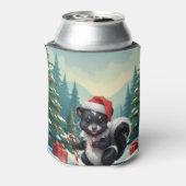 Schattigee Christmas Skunk Cartoon Blikjeskoeler (Blikje Achterkant)