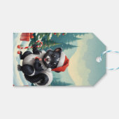 Schattigee Christmas Skunk Cartoon Cadeaulabel (Voorkant (Horizontaal))