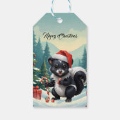 Schattigee Christmas Skunk Cartoon Cadeaulabel (Achterkant)