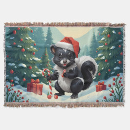 Schattigee Christmas Skunk Cartoon Deken