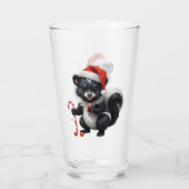 Schattigee Christmas Skunk Cartoon Glas (Achterkant)