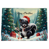 Schattigee Christmas Skunk Cartoon Groot Cadeauzakje (Voorkant)