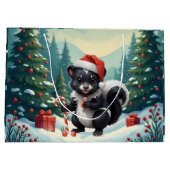 Schattigee Christmas Skunk Cartoon Groot Cadeauzakje (Achterkant)
