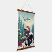 Schattigee Christmas Skunk Cartoon Hangend Wandkleed (Gebogen)