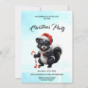 Schattigee Christmas Skunk Cartoon Kaart