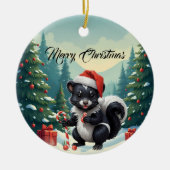 Schattigee Christmas Skunk Cartoon Keramisch Ornament (Voorkant)