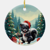Schattigee Christmas Skunk Cartoon Keramisch Ornament (Achterkant)