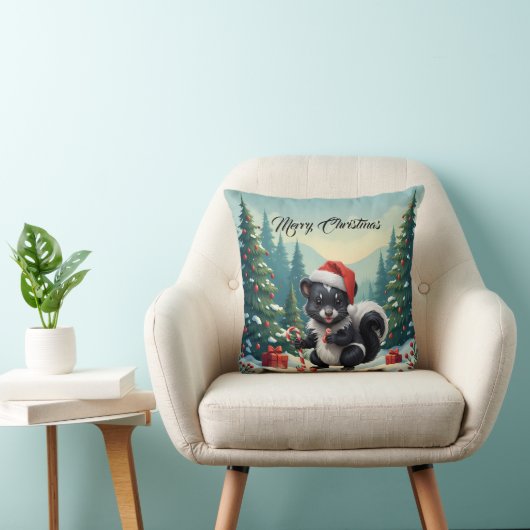 Schattigee Christmas Skunk Cartoon Kussen (Stoel)