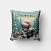 Schattigee Christmas Skunk Cartoon Kussen (Voorkant)