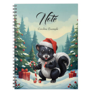 Schattigee Christmas Skunk Cartoon Notitieboek