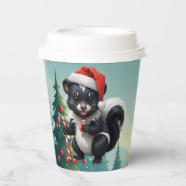 Schattigee Christmas Skunk Cartoon Papieren Bekers