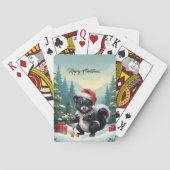 Schattigee Christmas Skunk Cartoon Pokerkaarten (Achterkant)