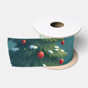 Schattigee Christmas Skunk Cartoon Satijnen Lint