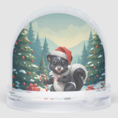 Schattigee Christmas Skunk Cartoon Sneeuwbol (Achterkant)