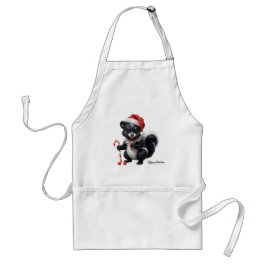 Schattigee Christmas Skunk Cartoon Standaard Schort