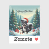 Schattigee Christmas Skunk Cartoon Sticker (Vel)