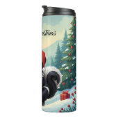 Schattigee Christmas Skunk Cartoon Thermosbeker (Geroteerd rechts)