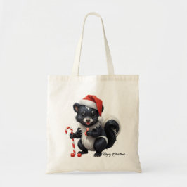 Schattigee Christmas Skunk Cartoon Tote Bag