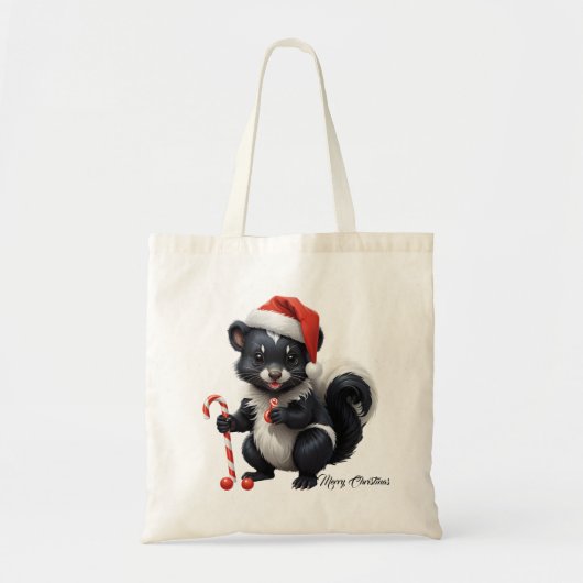 Schattigee Christmas Skunk Cartoon Tote Bag (Voorkant)