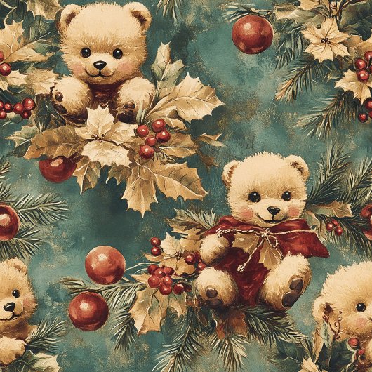 Schattigee Christmas Teddy Bears Pastel gedempte k Fleece Deken