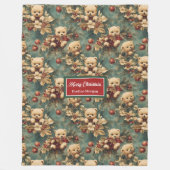 Schattigee Christmas Teddy Bears Pastel gedempte k Fleece Deken (Voorkant)